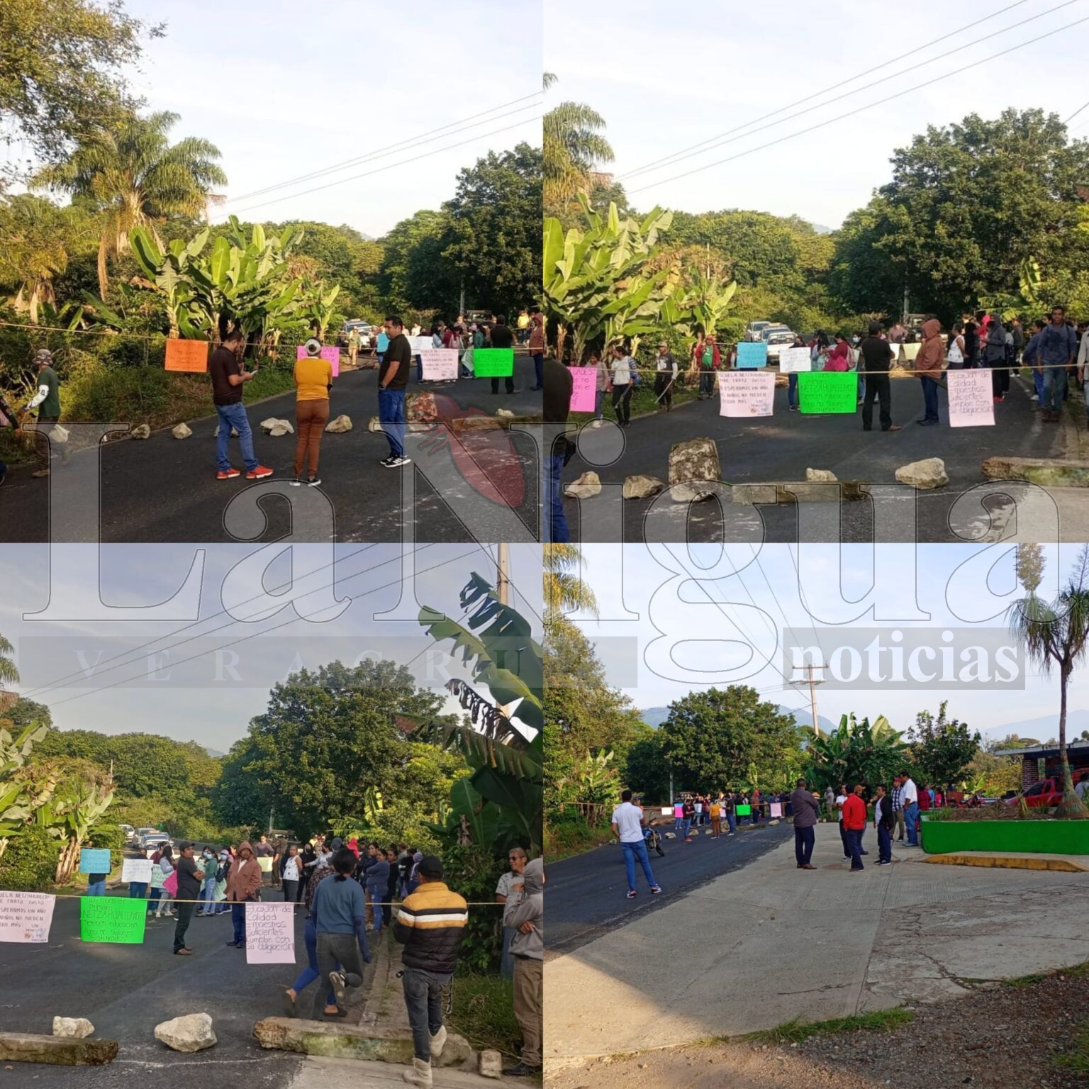 Padres de familia bloquean la carretera Xalapa–Córdoba en Tlaltetela