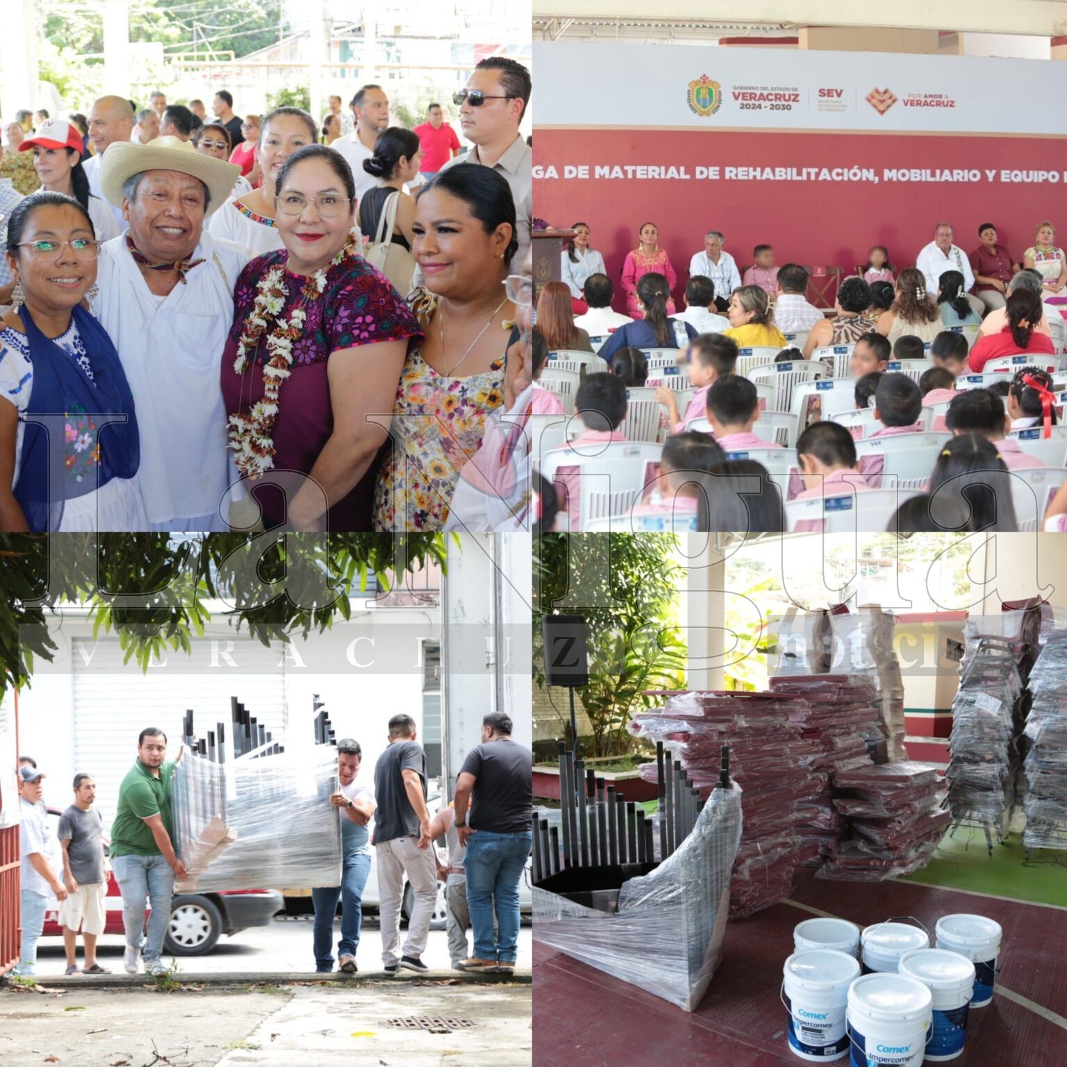 SEV equipa 12 escuelas en Papantla y entrega 250 lentes a estudiantes