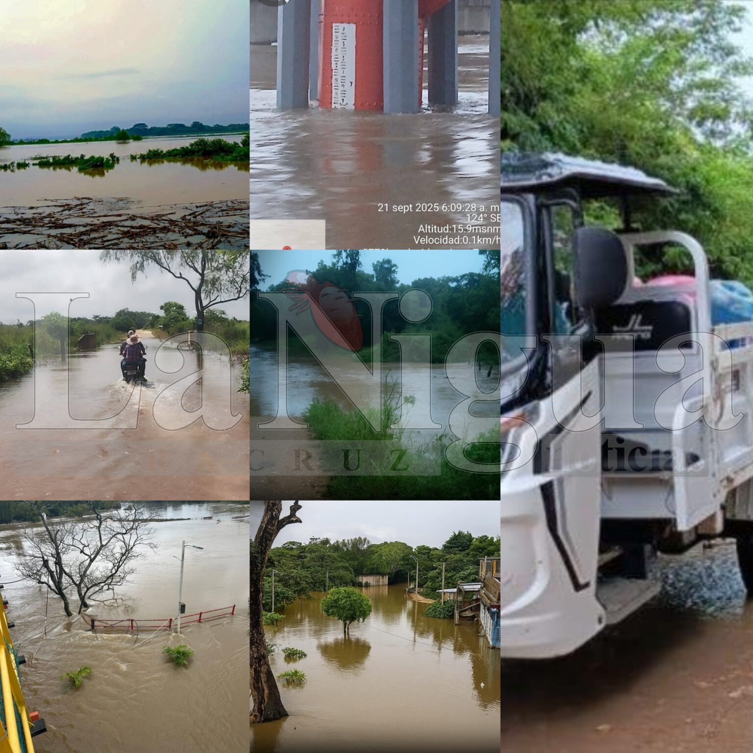 Continúan las lluvias en el sur de Veracruz; se desborda el río Jaltepec en Jesús Carranza y crece el río Coatzacoalcos.