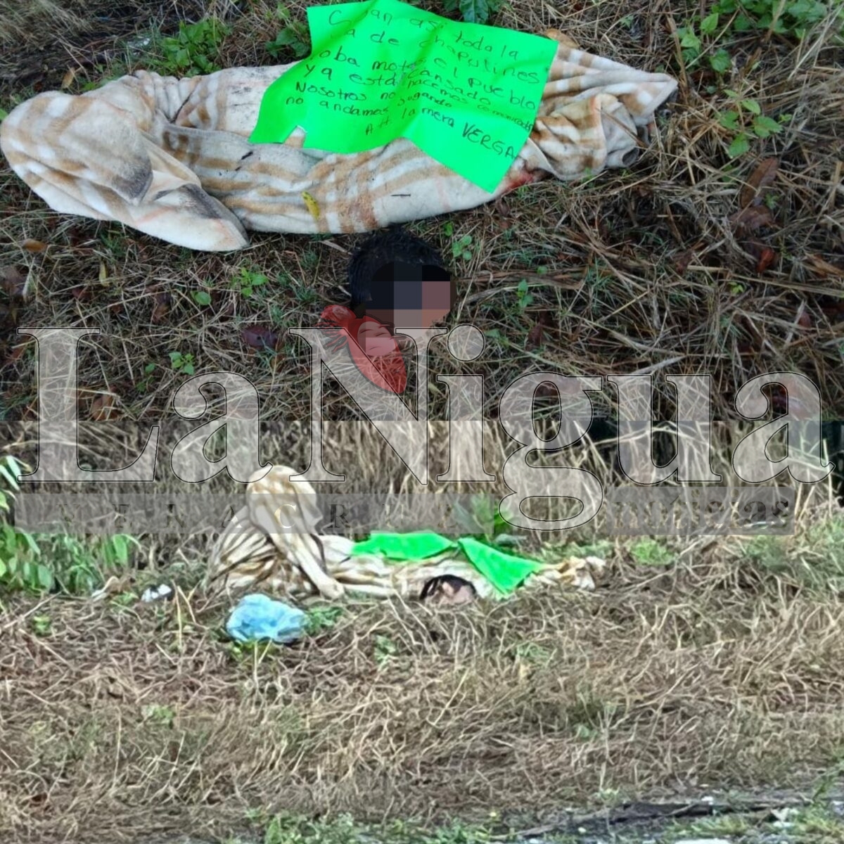 Hallan cuerpo desmembrado con narcomensaje en Yanga