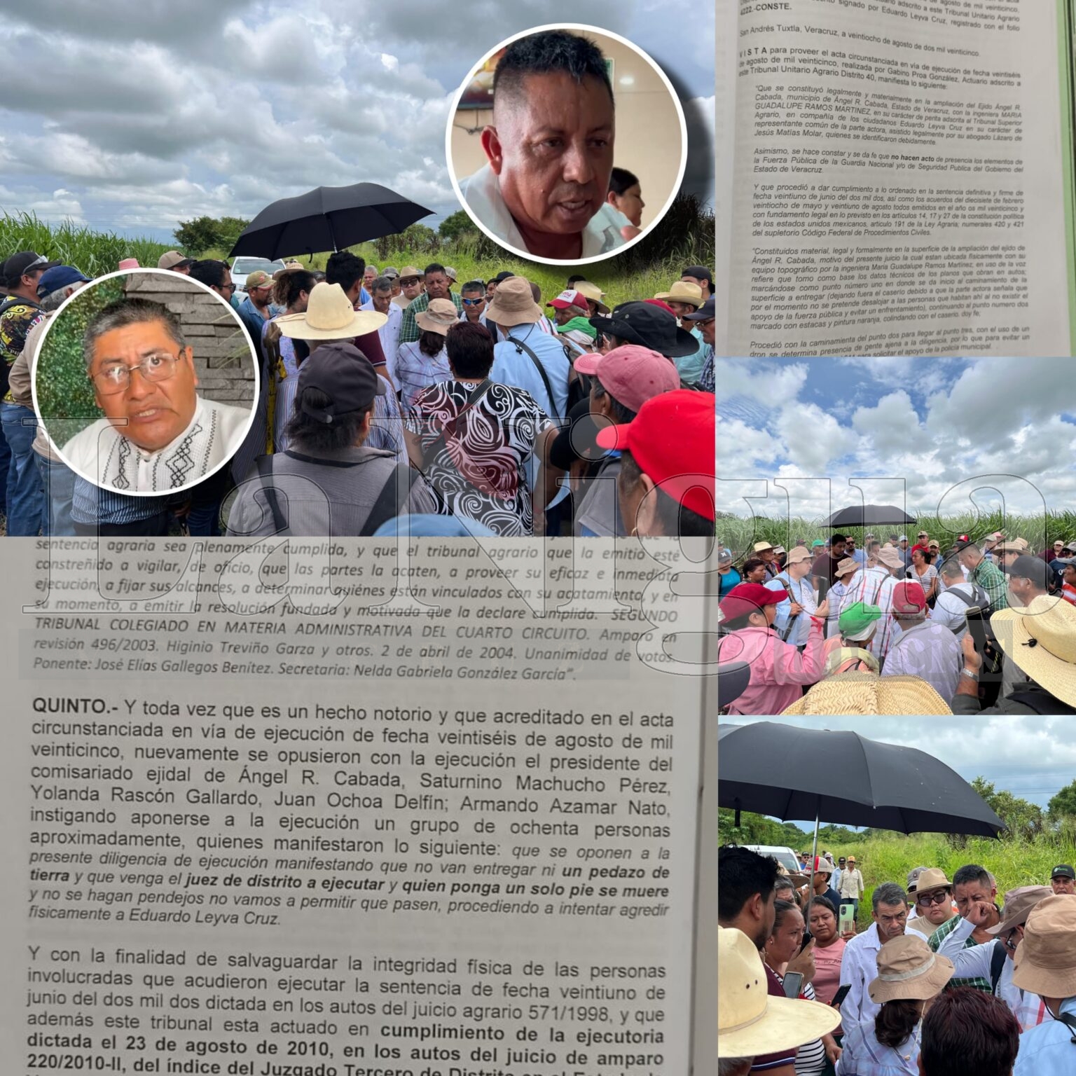 Ejidatarios piden al Tribunal Superior Agrario, actuar con sensatez en ejecución del predio El Mesón en Ángel R. Cabada