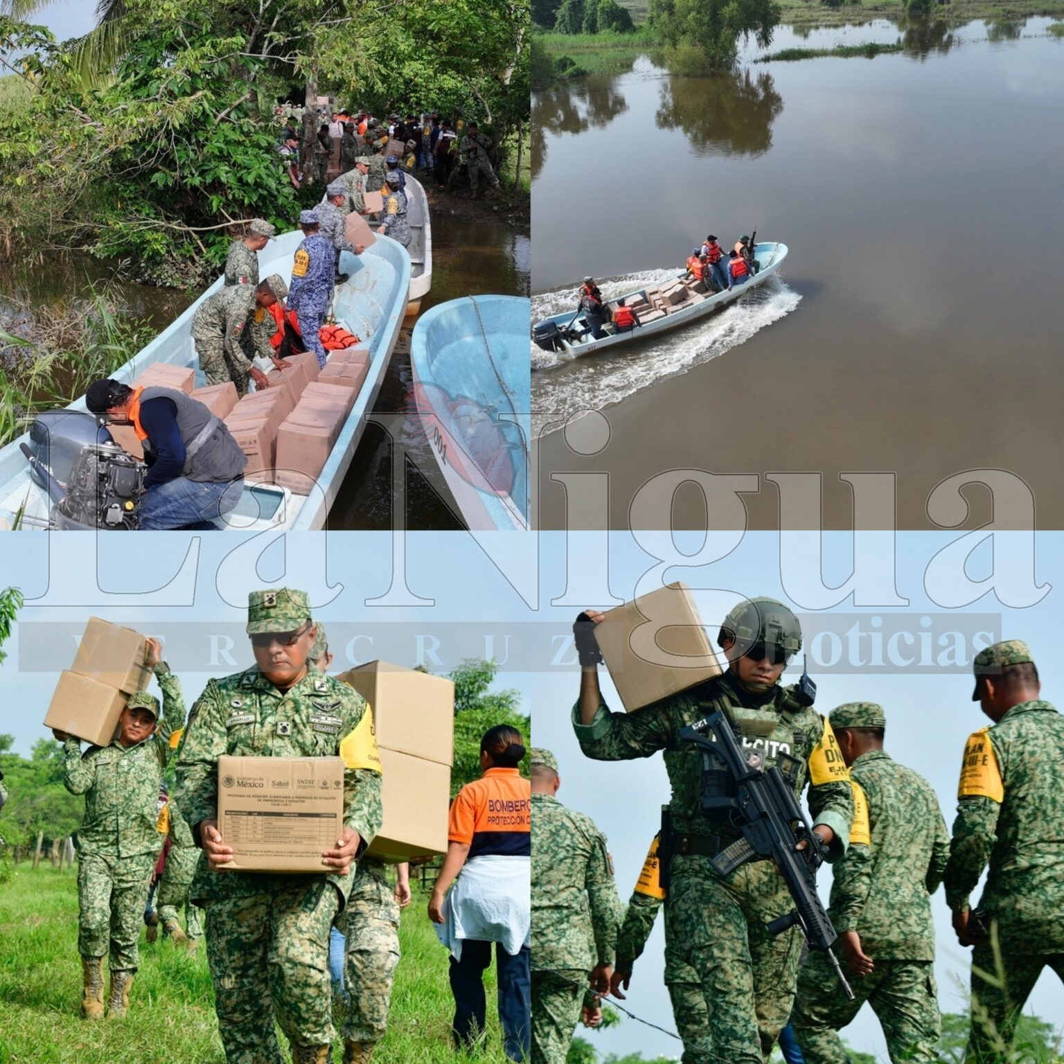 SEDENA mantiene acciones del Plan DN-III-E en Texistepec y Jesús Carranza tras afectaciones por la Onda Tropical No. 34.