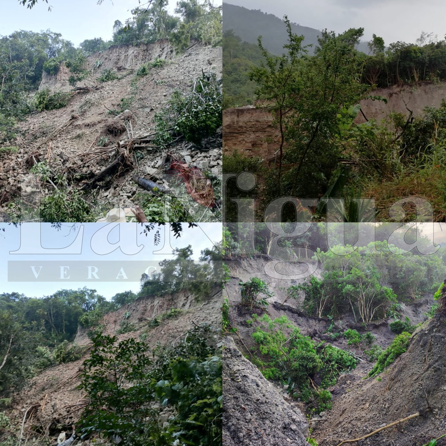 En riesgo familias por socavón en comunidad de Coyutla