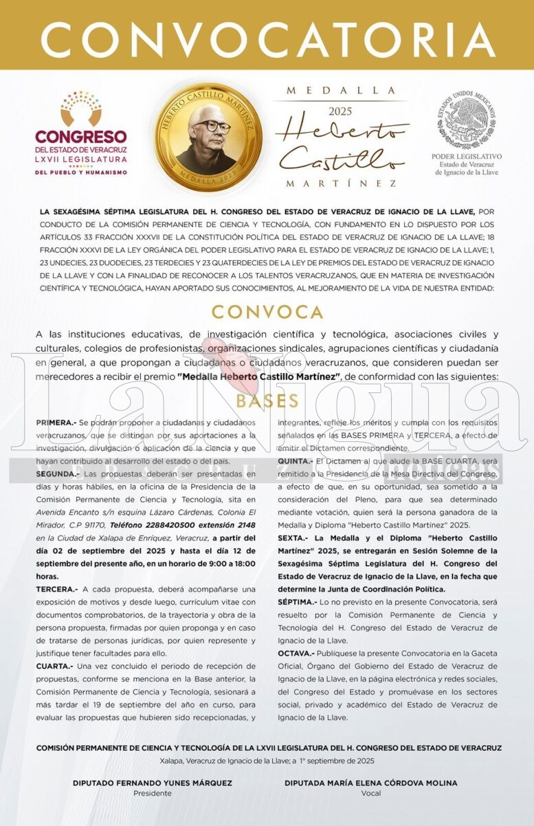 Emite Comisión de Ciencia y Tecnología convocatoria para medalla Heberto Castillo 2 img 20250903 wa01201081960506729487420