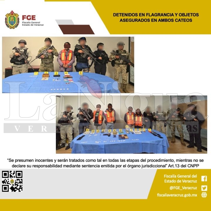 Detienen a seis personas y aseguran droga, vehículos y objetos en operativos realizados en Ixtaczoquitlán