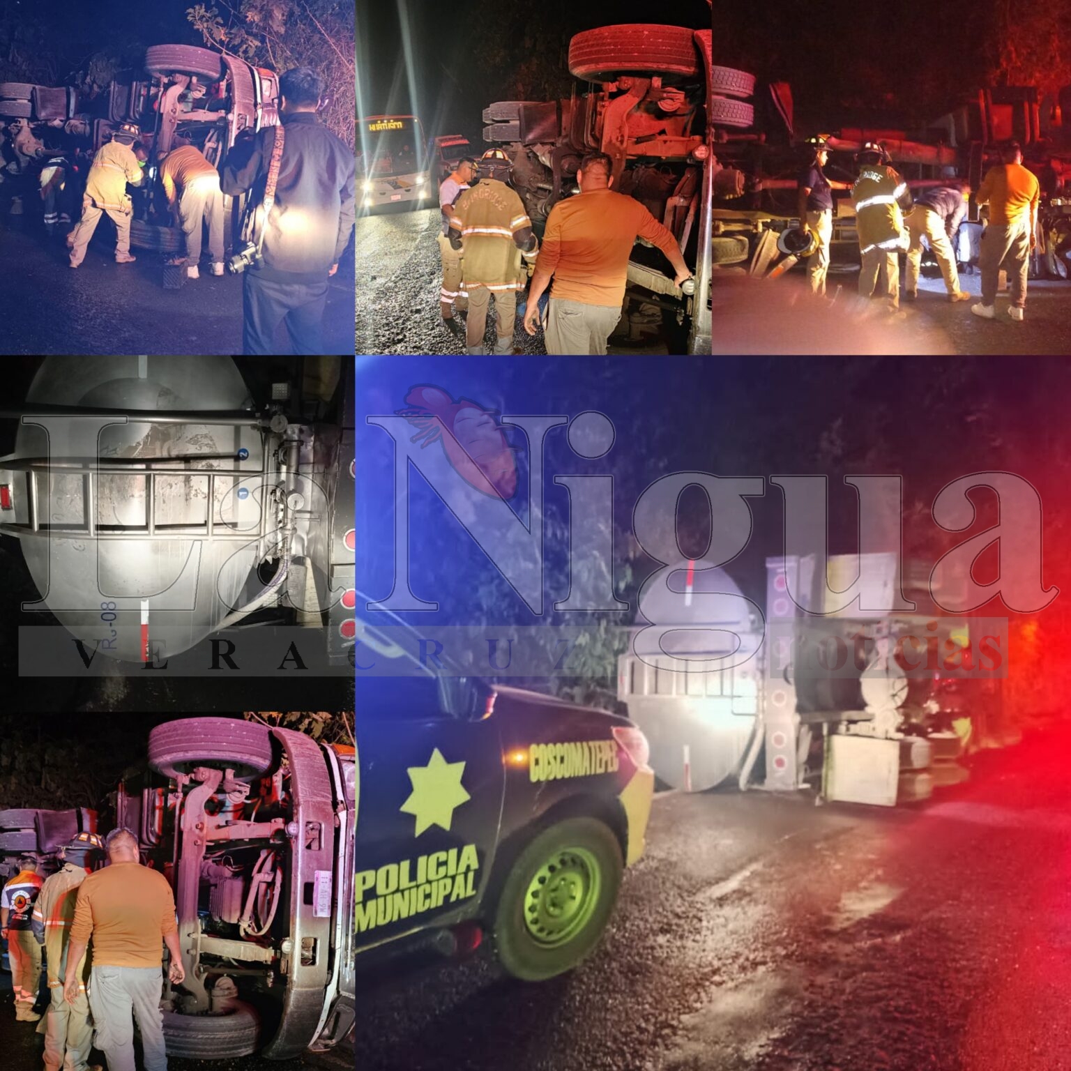 Volcadura de pipa provoca cierre parcial en la carretera Huatusco–Coscomatepec