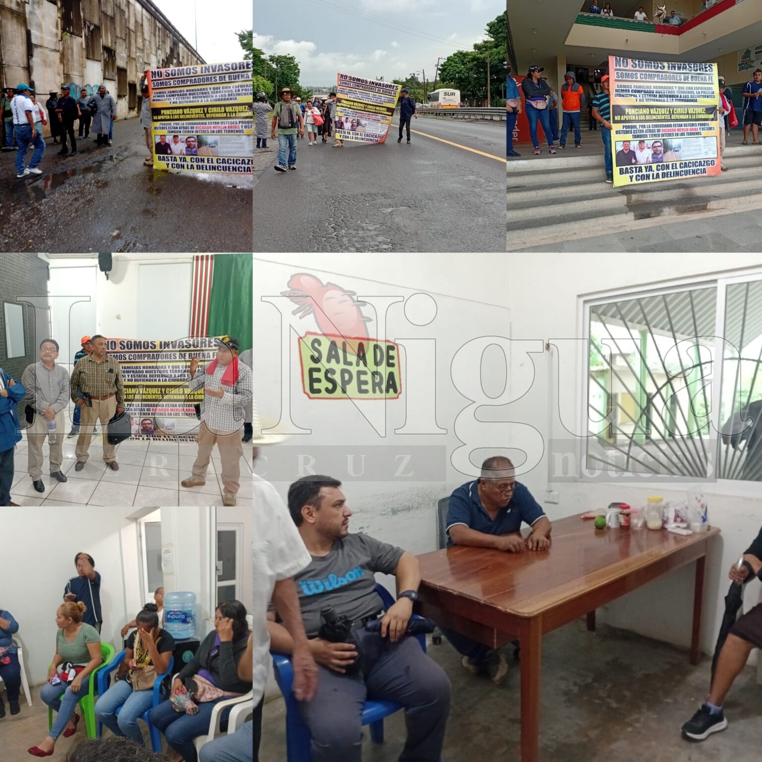 Marchan en Cosoleacaque para exigir seguridad en la colonia Hato Nuevo.