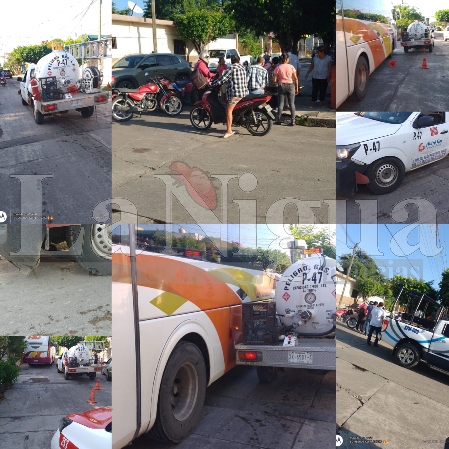 Femenina resulta lesionada tras derrapar en motocicleta en Cuitláhuac y un autobús choca contra una pipa de gas