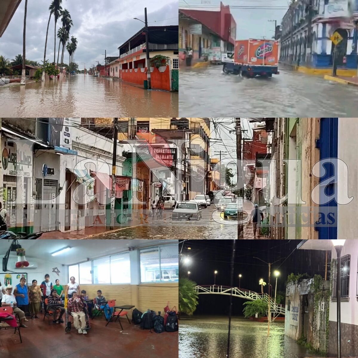 Se inunda, Gutiérrez Zamora al salirse de su cauce, el rio Tecolutla