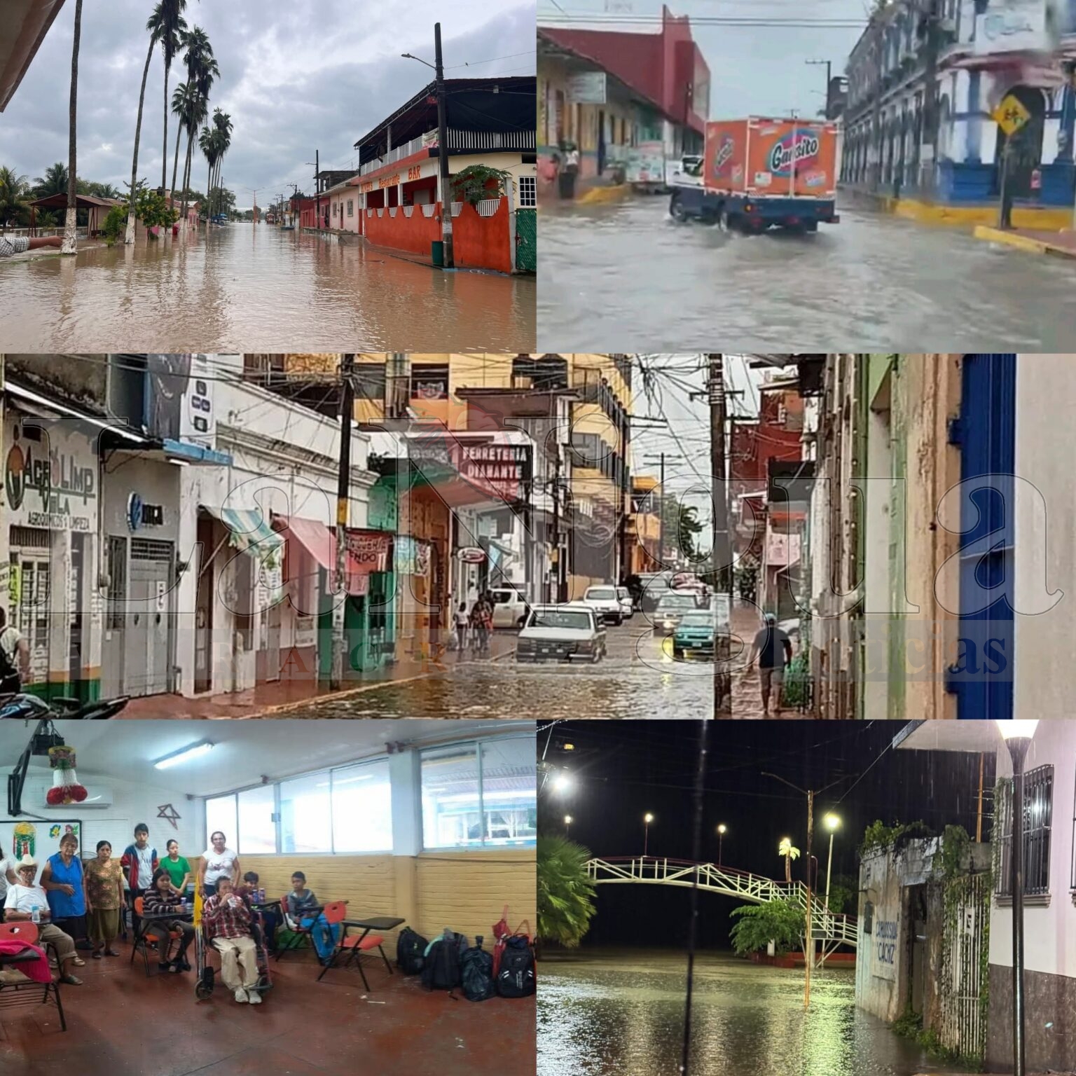 Se inunda, Gutiérrez Zamora al salirse de su cauce, el rio Tecolutla