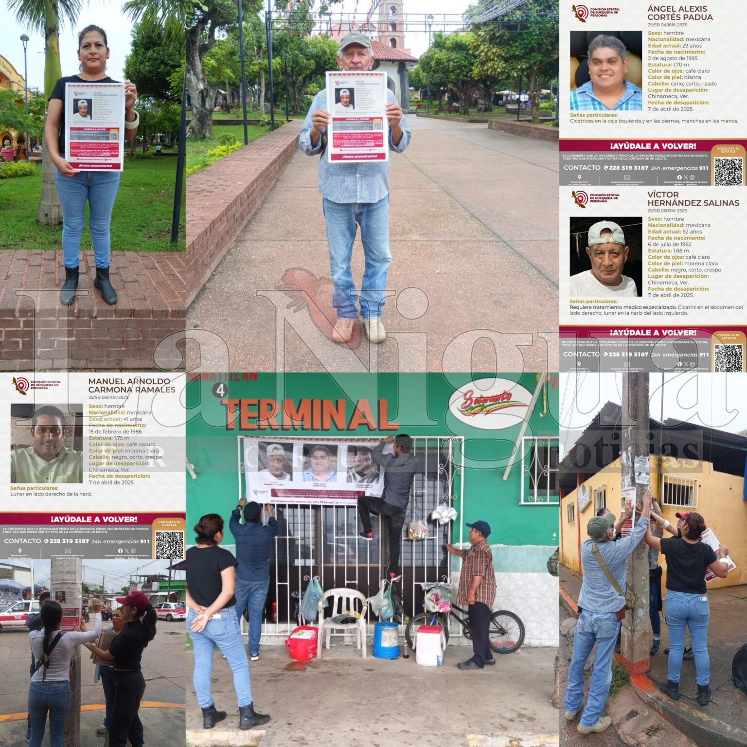 Familiares continúan búsqueda de tres hombres desaparecidos en Chinameca.