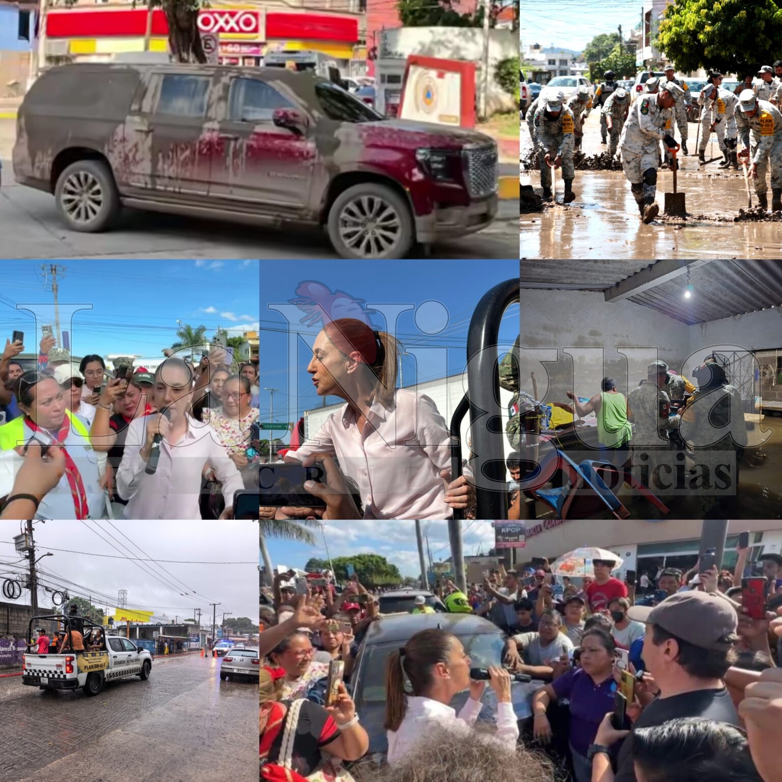 “Ninguna persona damnificada se quedará sola, cuentan con el Gobierno de México”: Claudia Sheinbaum en Poza Rica