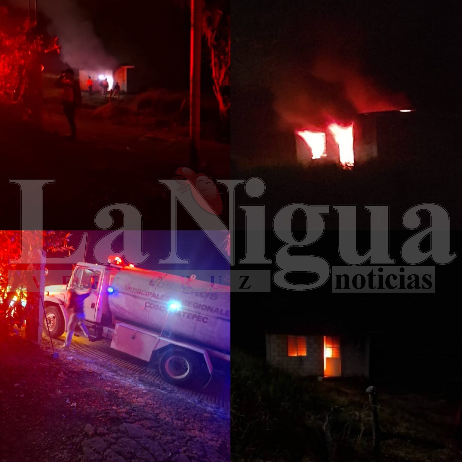 Incendio consume vivienda en Coscomatepec; adulto mayor pierde todas sus pertenencias