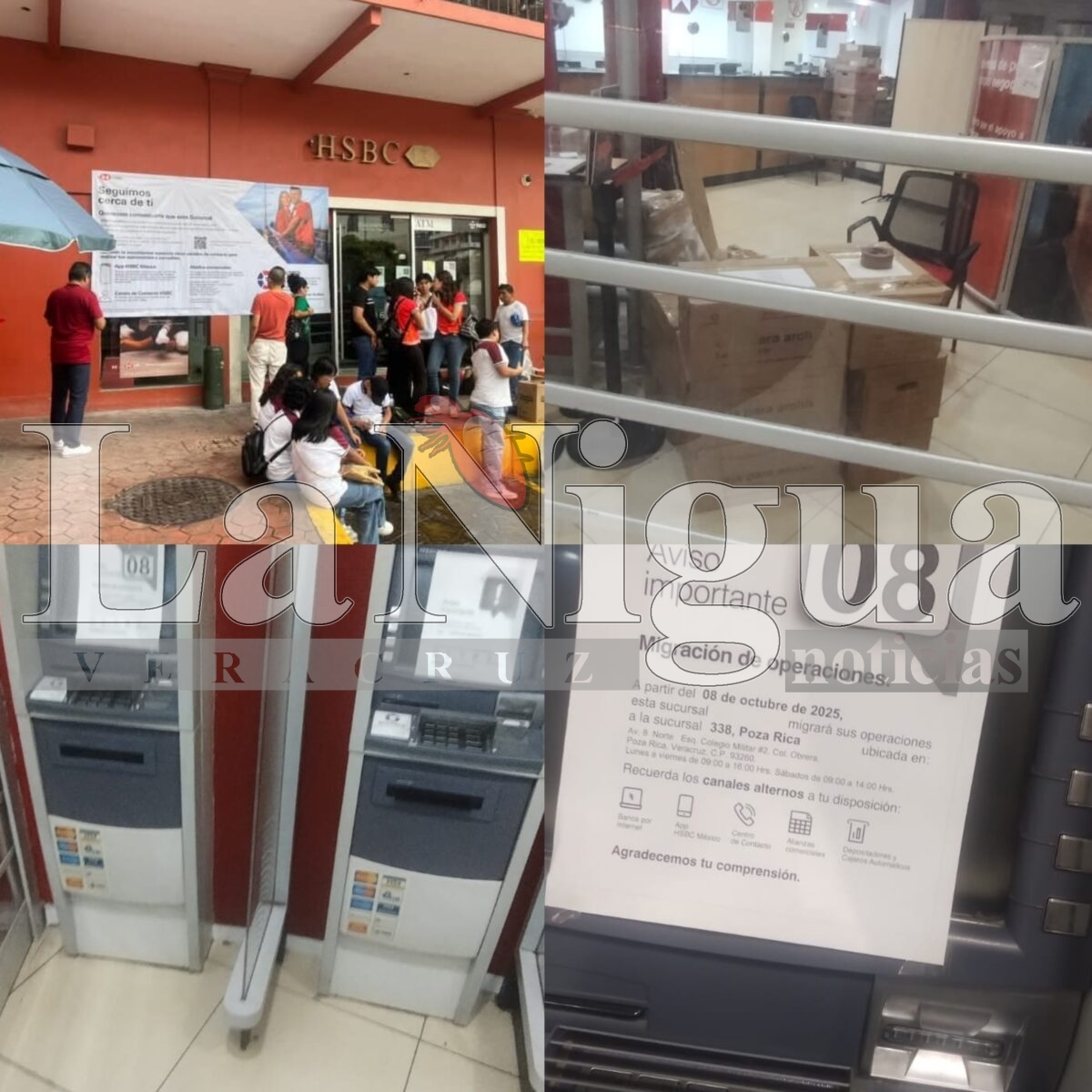 Sin previo aviso, cerró sus puertas el banco HSBC en Papantla