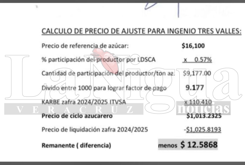QUEDAN A DEBER CAÑEROS INGENIOS. EL PRECIO DEL AZÚCAR ALCANZÓ UN 75 POR CIENTO EN COMPARACIÓN CON LA ZAFRA 2023/24 1 WhatsApp Image 2025 10 19 at 9.44.27 PM
