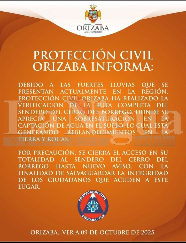 Cierran sendero del Cerro del Borrego por riesgo de deslaves tras fuertes lluvias 1 img 20251009 wa01573787931664736198853