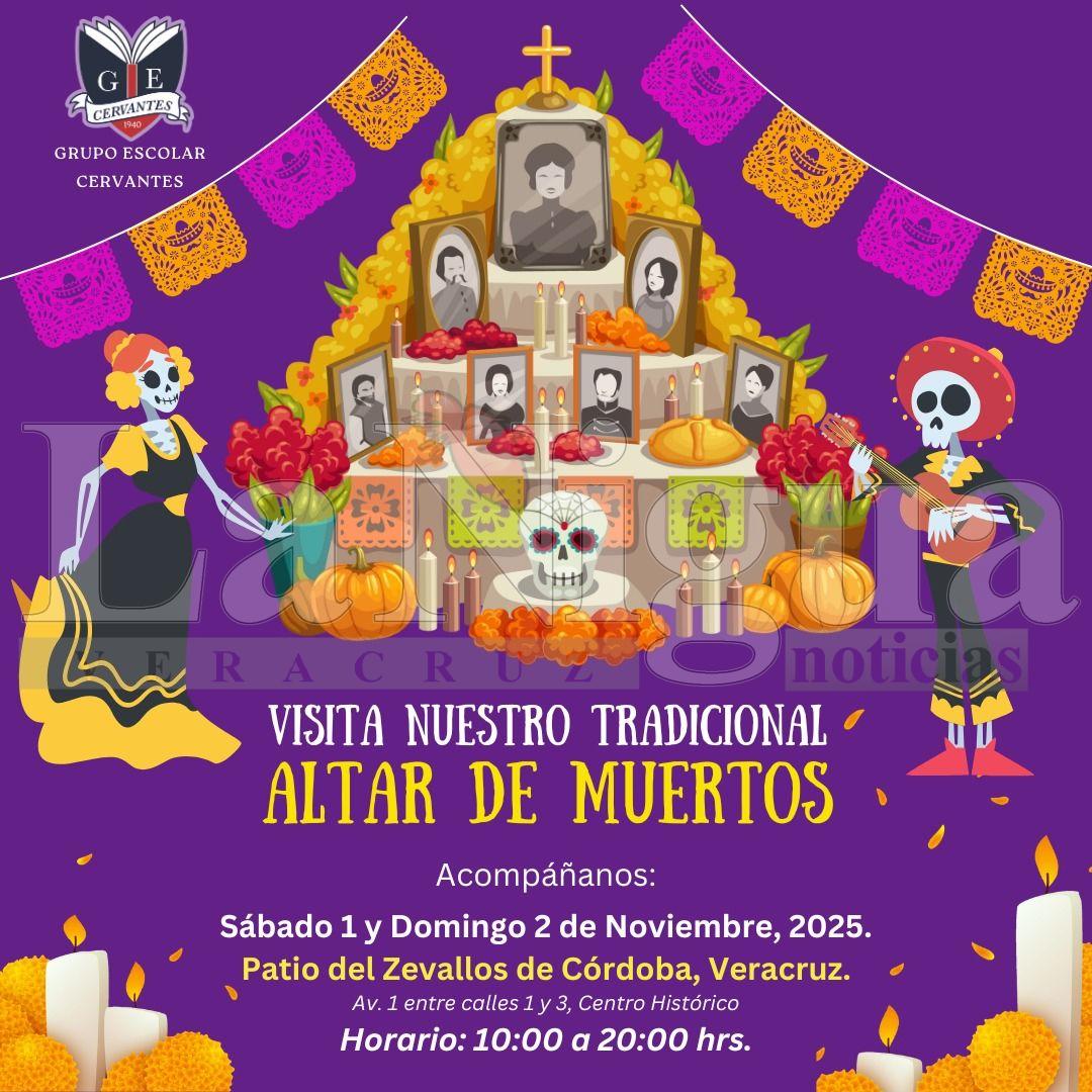 Invita Grupo Escolar Cervantes  a visitar su Altar de Muertos en el Patio del Zevallos