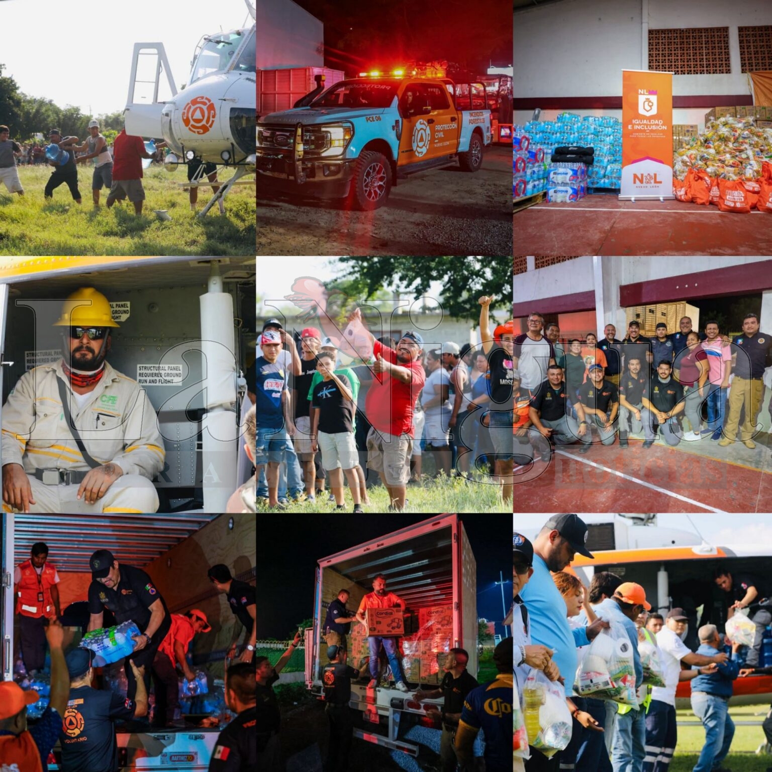 Protección Civil de Nuevo León y Veracruz llevan apoyos a familias afectadas en Pánuco