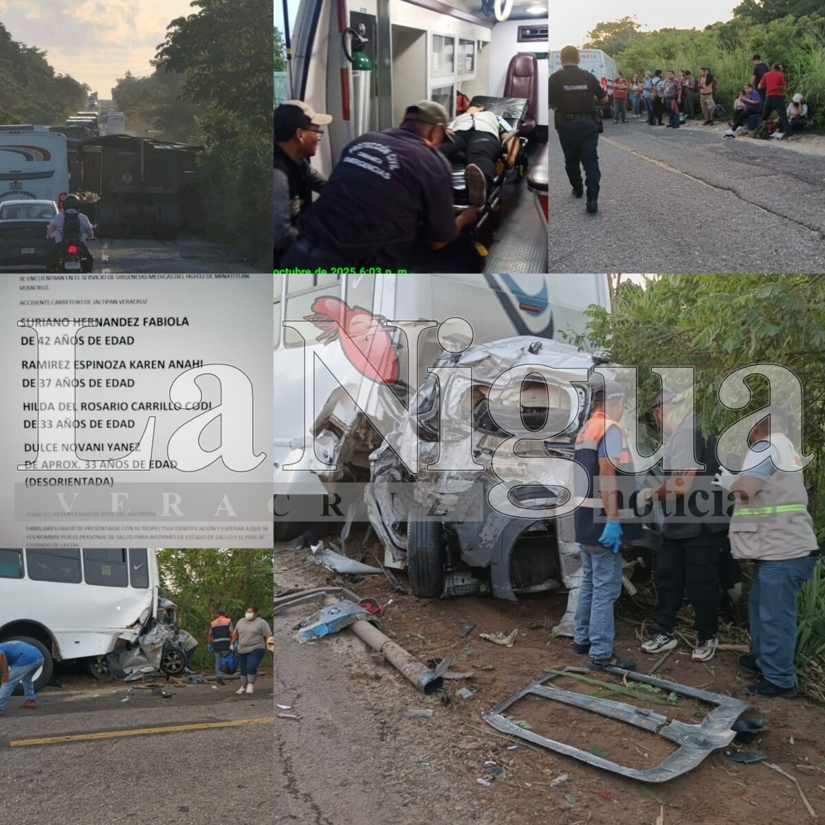 Trágico accidente en la carretera Oteapan–Jáltipan deja dos personas sin vida y cinco lesionadas. 1 polish 20251016 2234186884311688752143219829