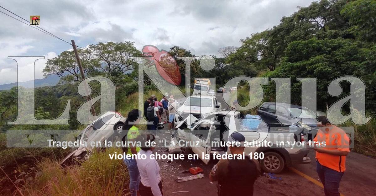 Tragedia en la curva de “La Cruz”: muere adulto mayor tras violento choque en la federal 180