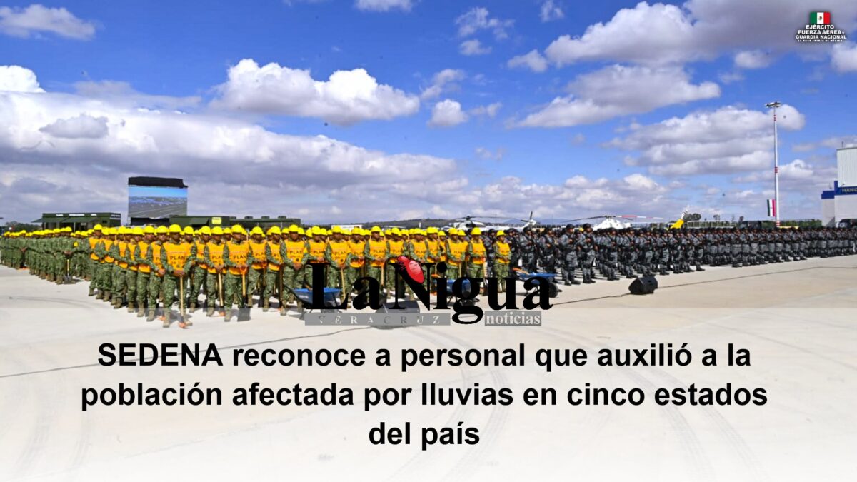 SEDENA reconoce a personal que auxilió a la población afectada por lluvias en cinco estados del país