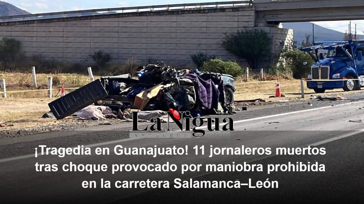 Tragedia en Guanajuato: 11 jornaleros muertos tras choque provocado por maniobra prohibida en la carretera Salamanca–León