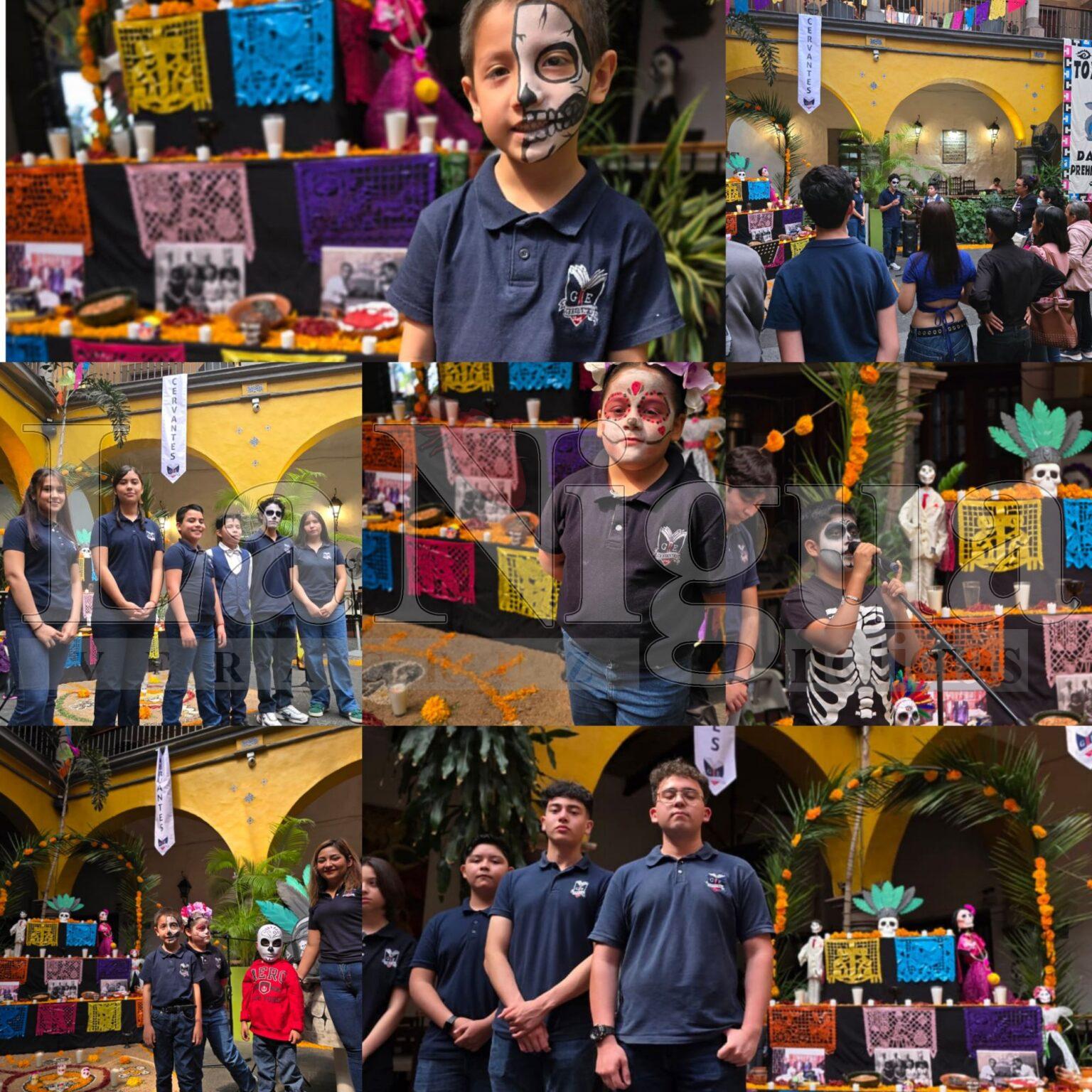 El Grupo Escolar Cervantes presenta su tradicional altar de Día de Muertos, elaborado por sus estudiantes