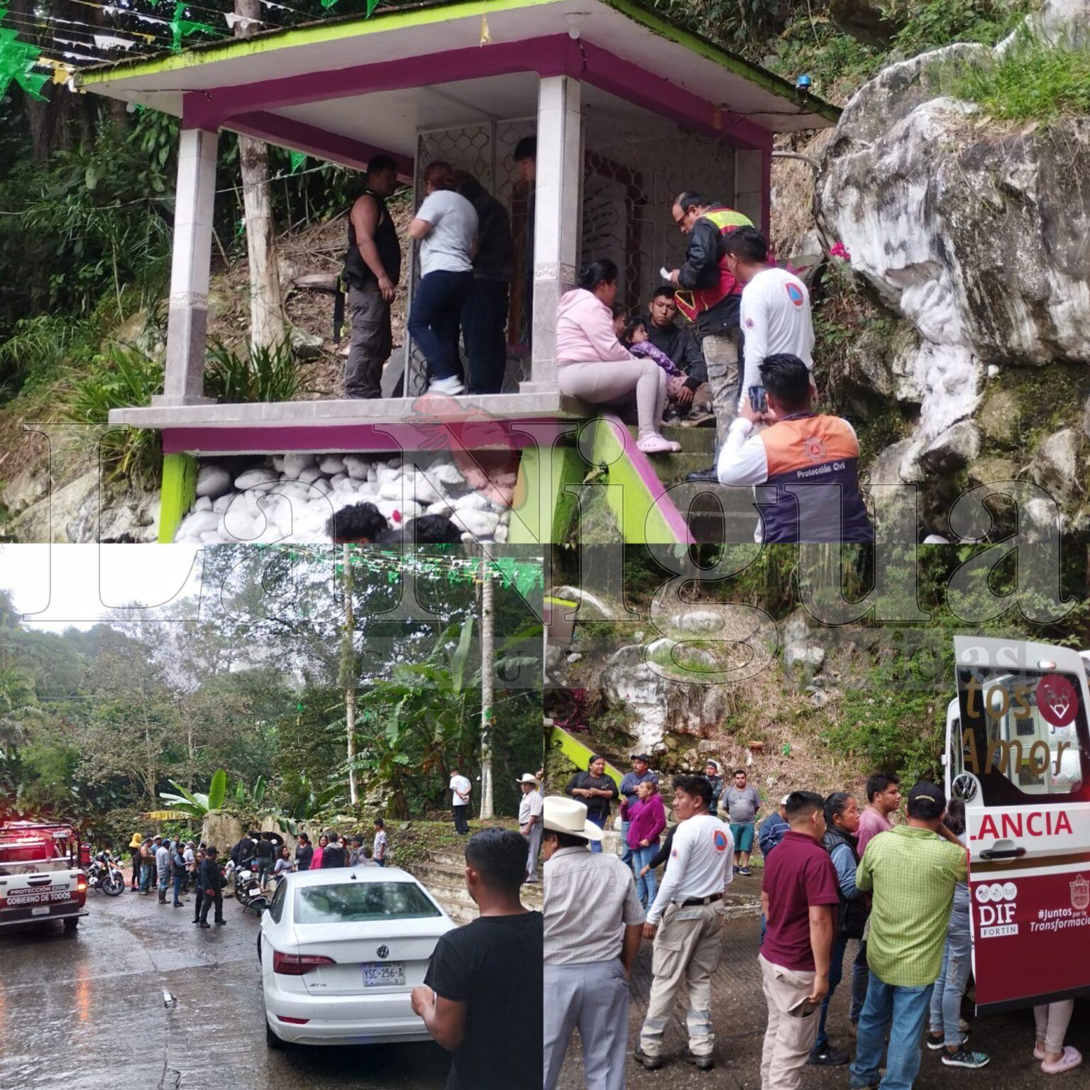 Familia sufre aparatoso accidente en motocicleta en la carretera Fortín–Zapoapan