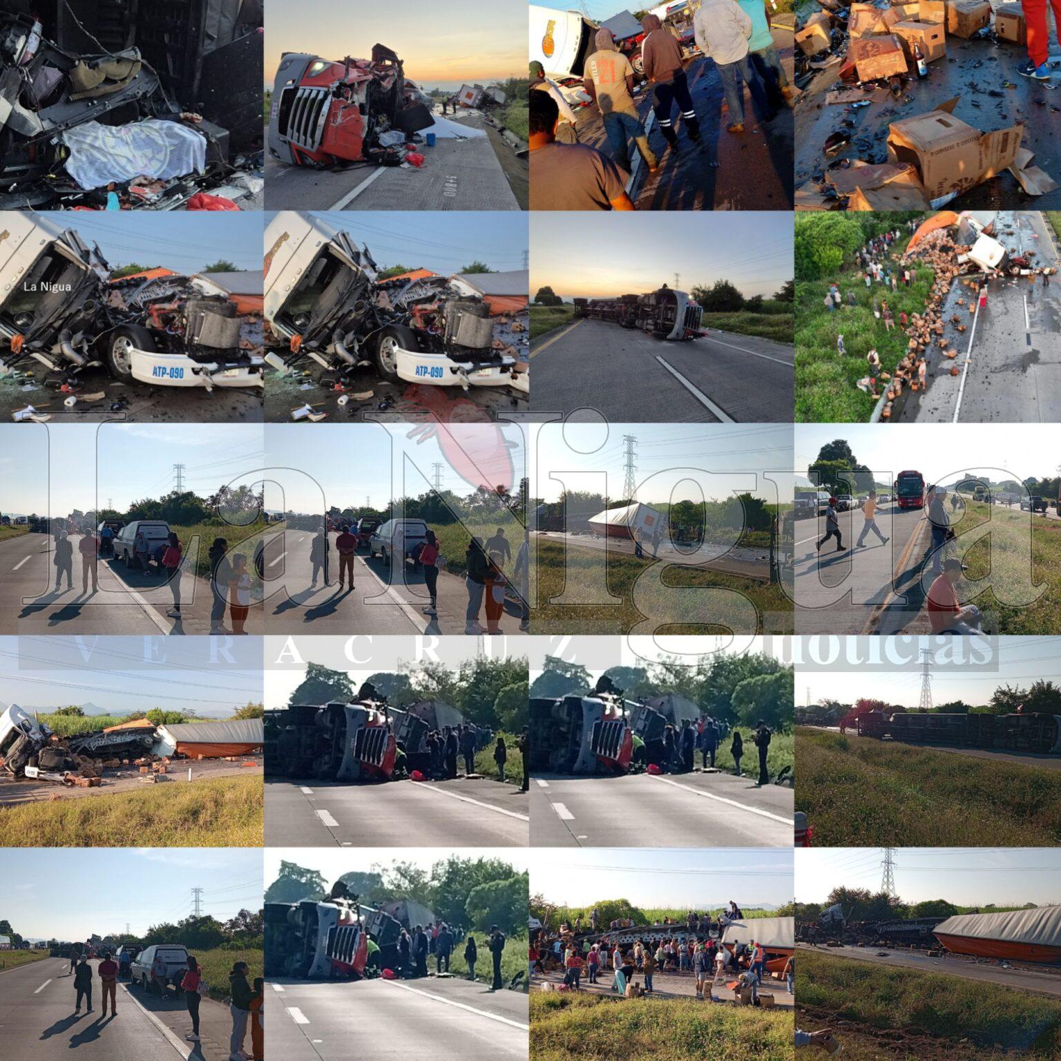 Trailero muere prensado en choque sobre la Córdoba–Veracruz