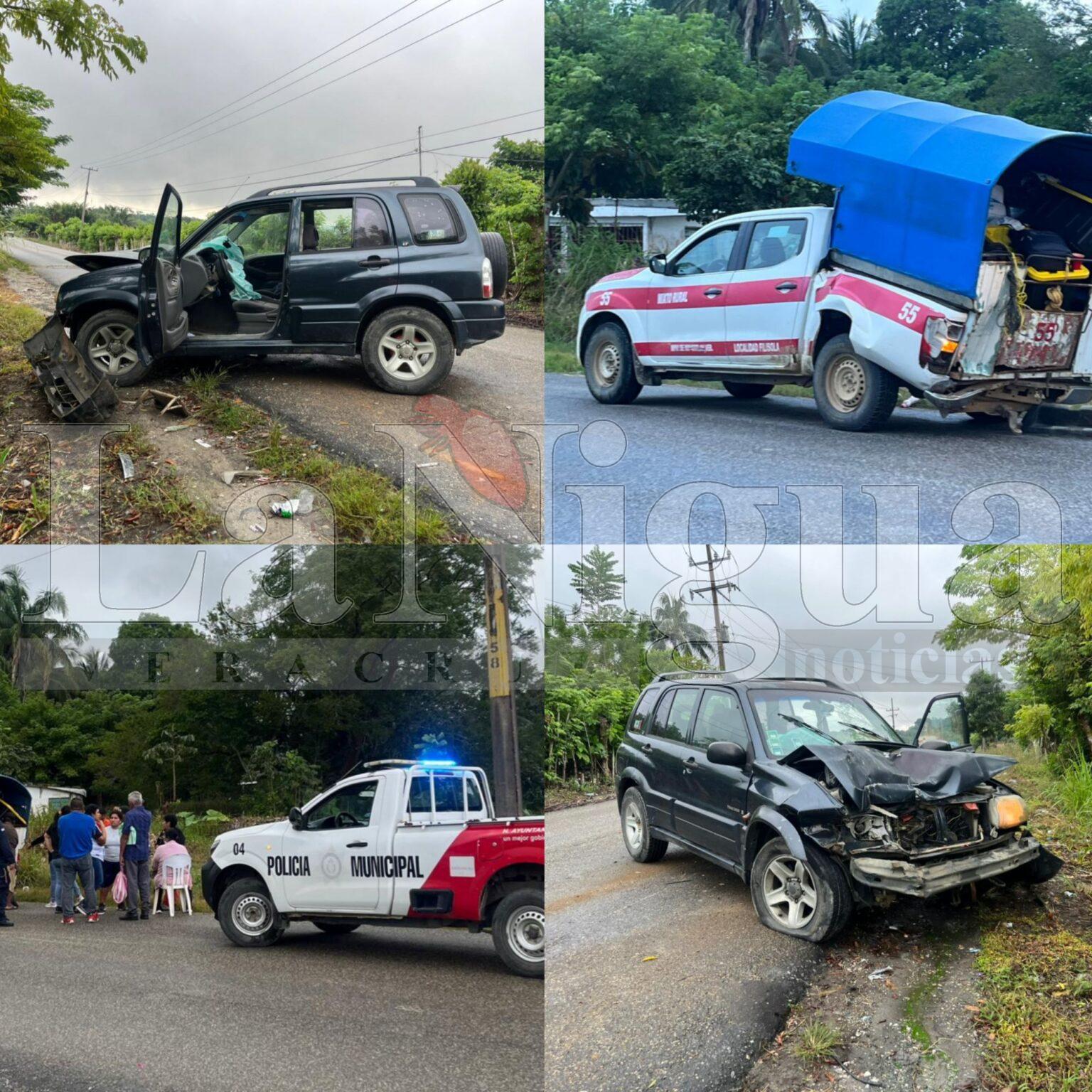 Choque en la Tlacuilolapan–Villa Cuichapa: pasajeros entran en crisis nerviosa.