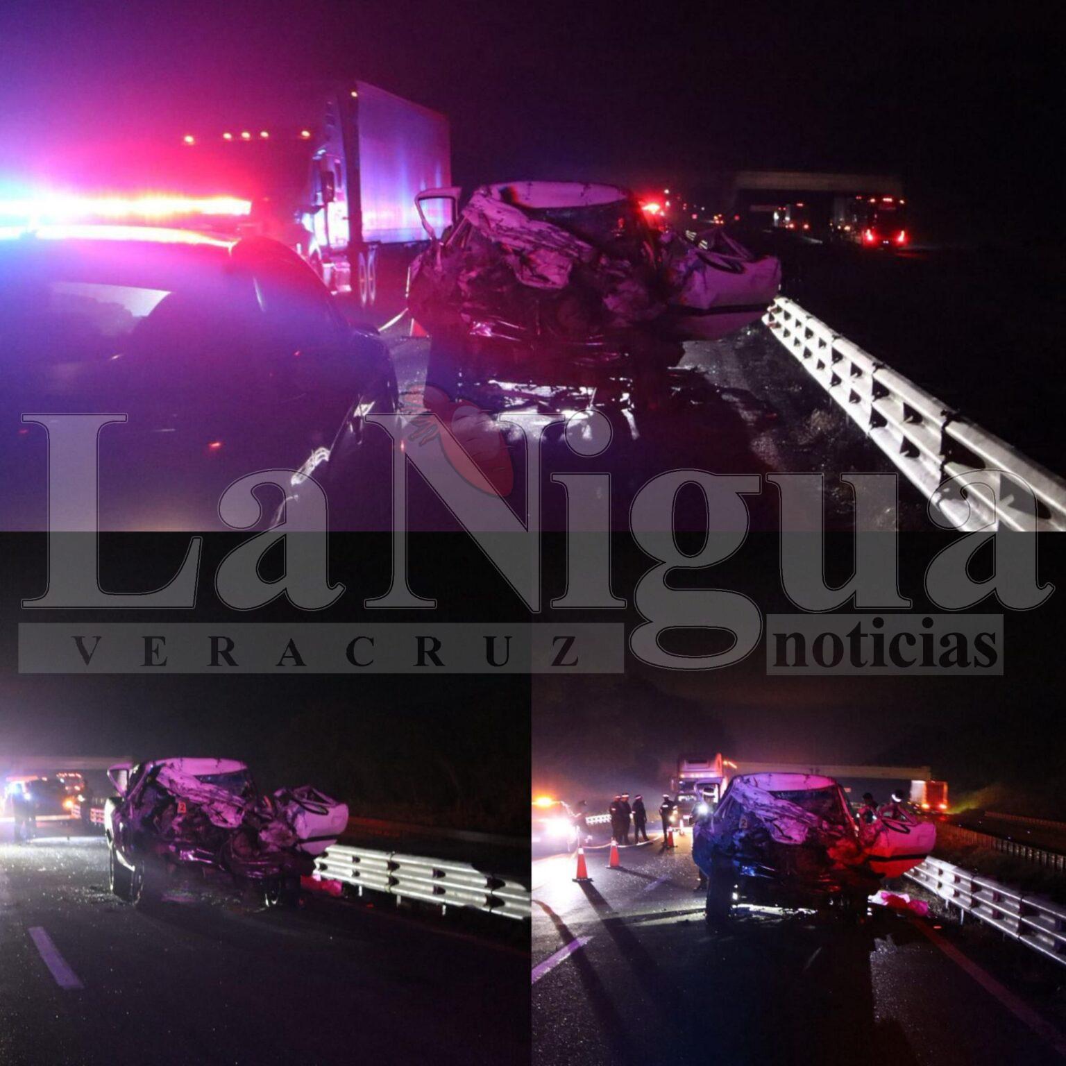 Conductor pierde la vida en accidente por alcance en la autopista La Tinaja – Cosoleacaque, al sur de Veracruz.