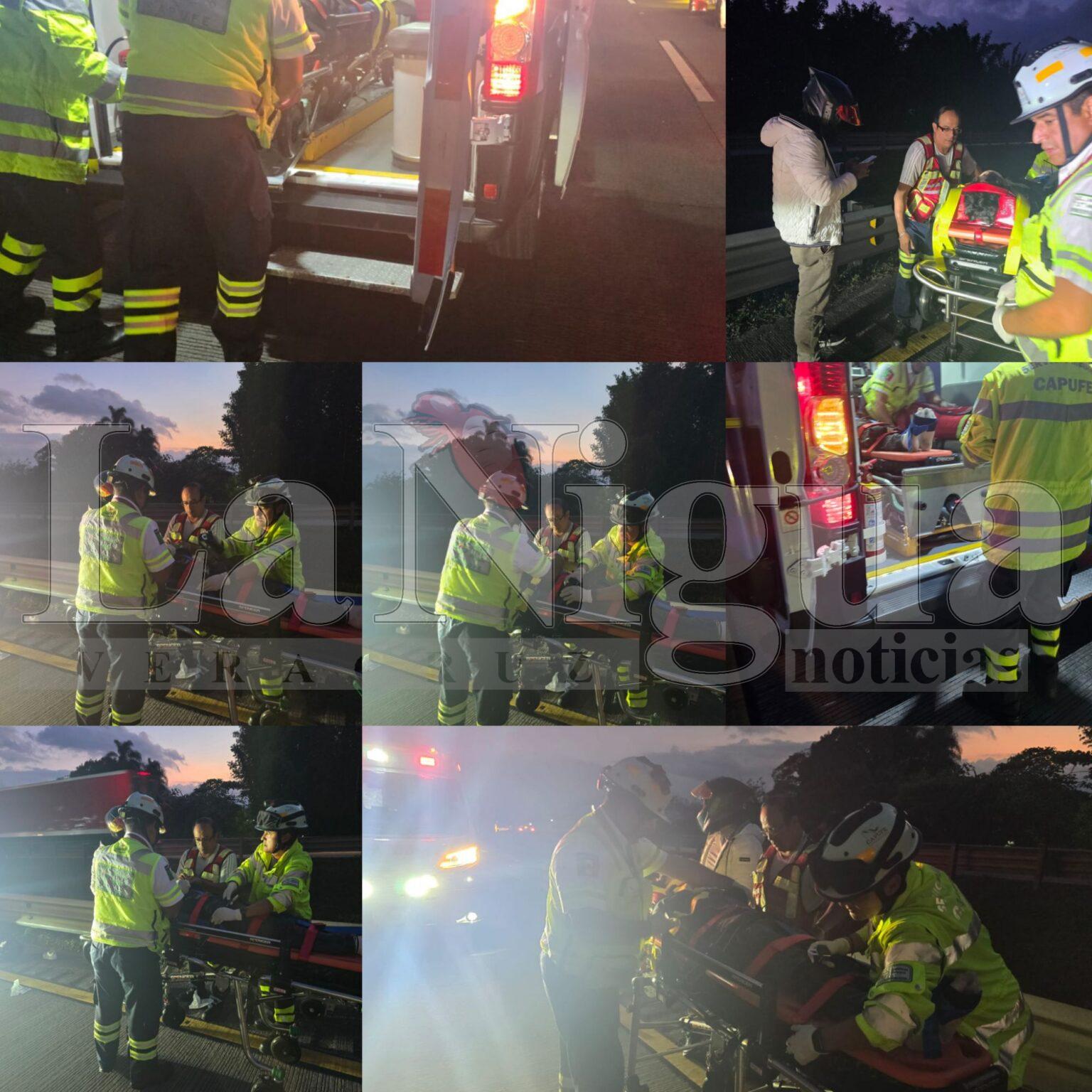 Motociclista resulta gravemente lesionado tras accidente en la autopista Córdoba–Fortín