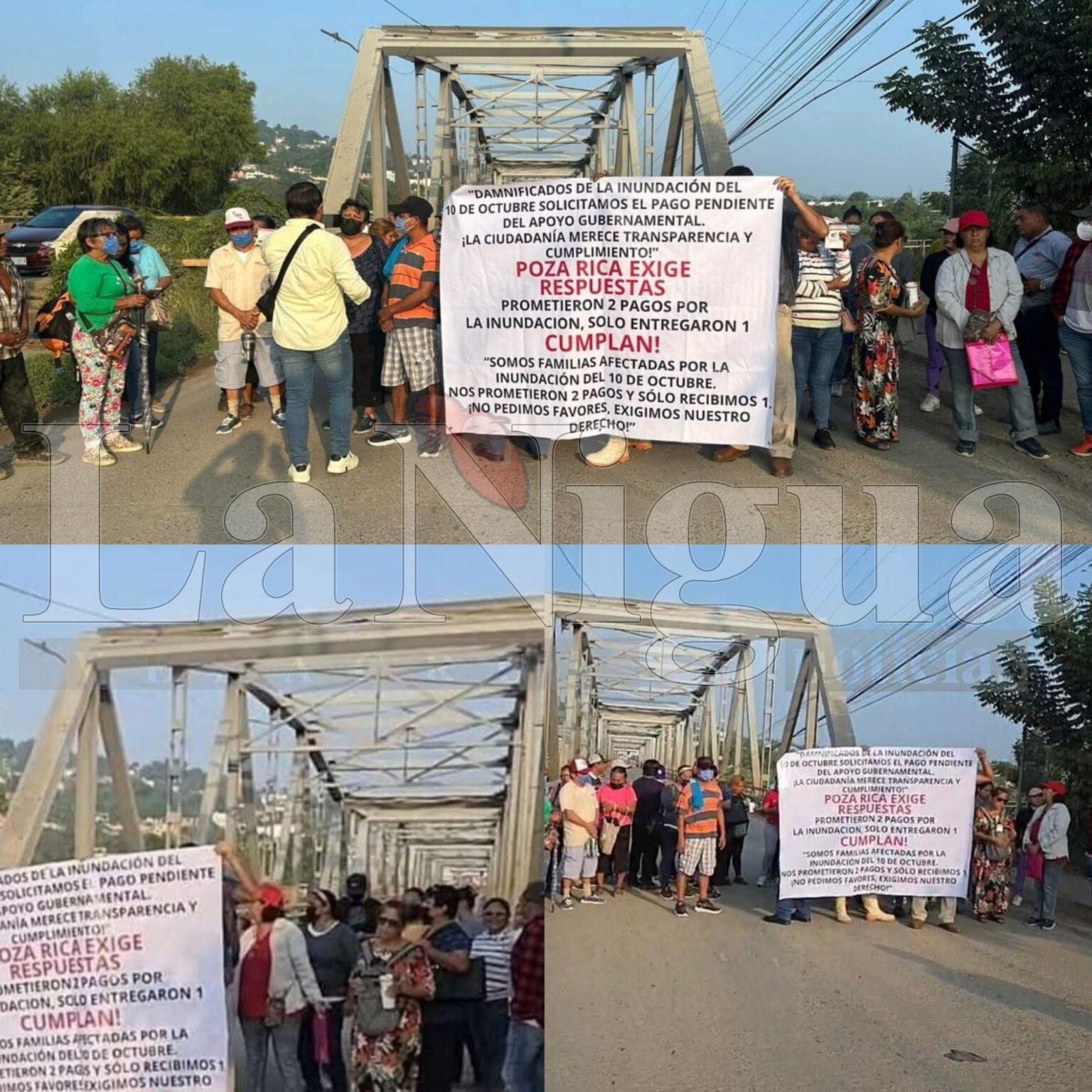 Bloquean Puente Cazones en Poza Rica por falta de pagos del programa Bienestar; molesta la falta de seriedad por parte de las autoridades correspondientes