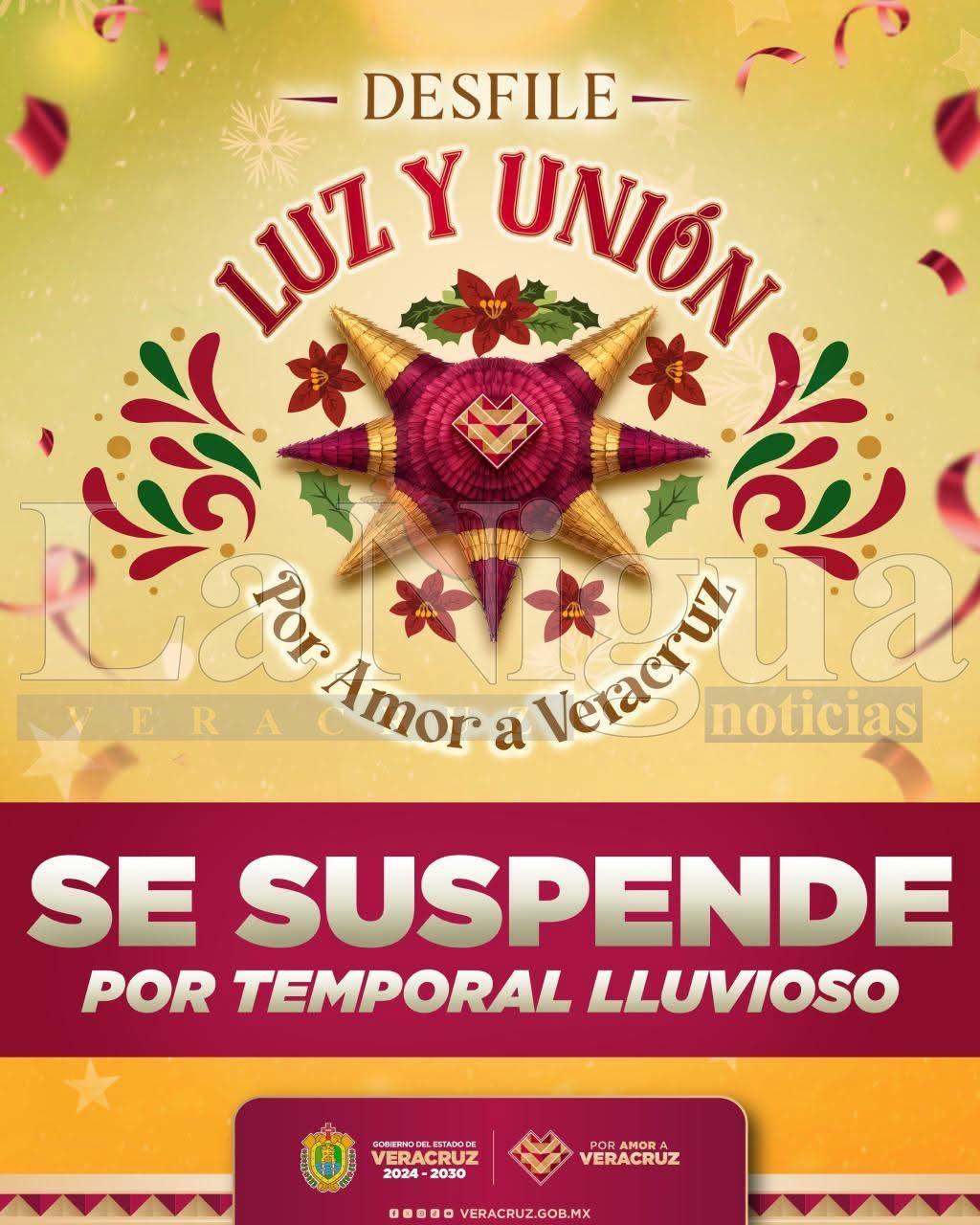 Por lluvias, se suspende Desfile Navideño Luz y Unión