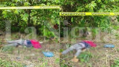 Tras persecución, asesinan a balazos a dos jóvenes en Sayula de Alemán.