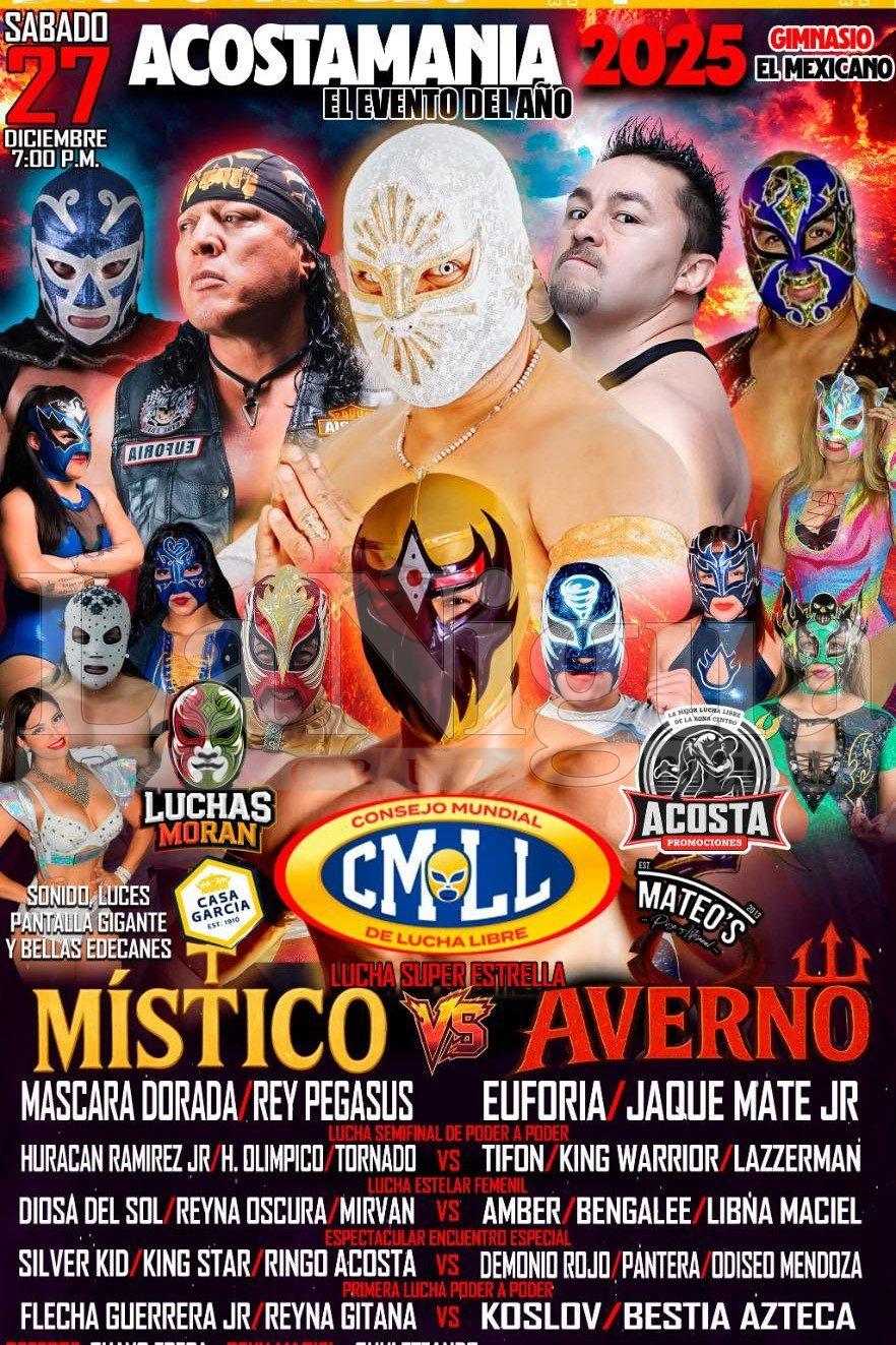 Llega Místico y Huracán Ramírezal gimnasio El Mexicano a las 7 PM