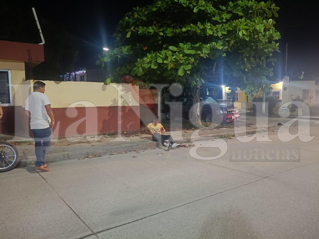 Asiste al baile del “Pulpo” y derrapa en su motocicleta al regresar a casa