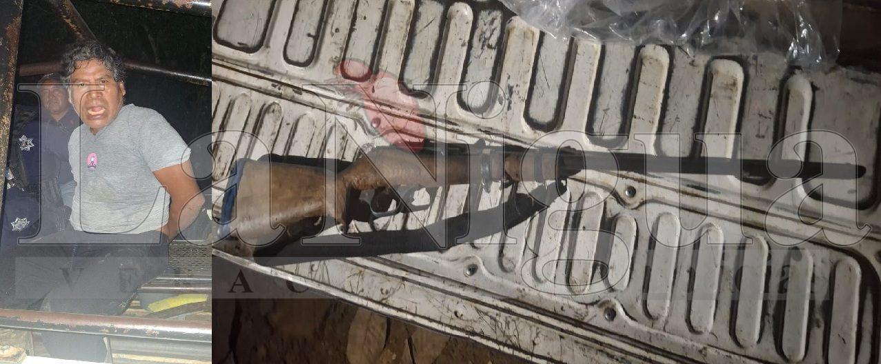 Detienen a hombre por realizar disparos contra un domicilio en zona rural de Las Choapas