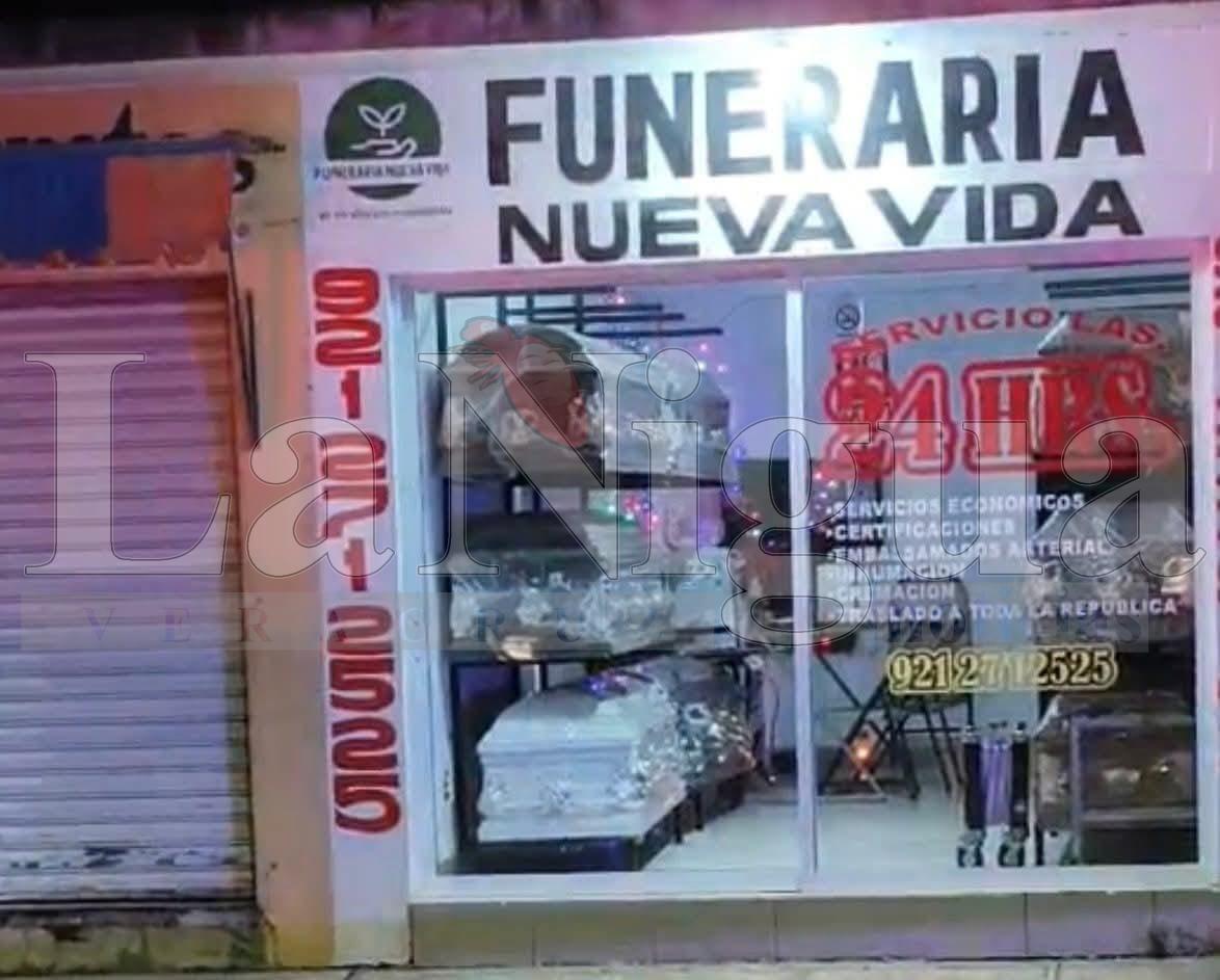 Atacan a Balazos Funeraria Nueva Vida en Coacotla, Municipio de Cosoleacaque.