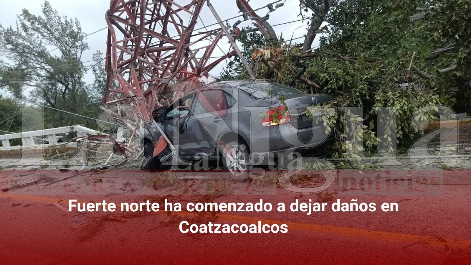 Fuerte norte ha comenzado a dejar daños en Coatzacoalcos