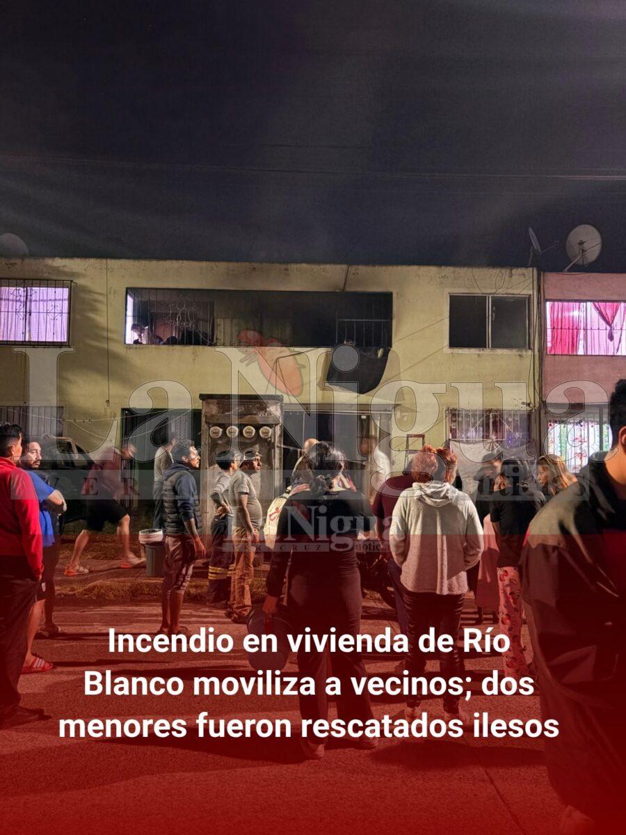 Incendio en vivienda de Río Blanco moviliza a vecinos; dos menores fueron rescatados ilesos
