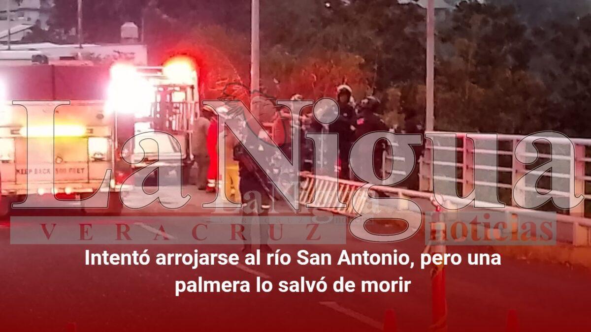 Intentó arrojarse al río San Antonio, pero una palmera lo salvó de morir