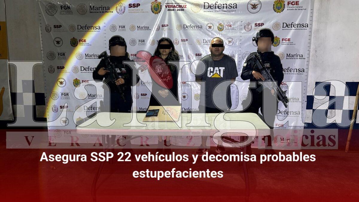 Asegura SSP 22 vehículos y decomisa probables estupefacientes