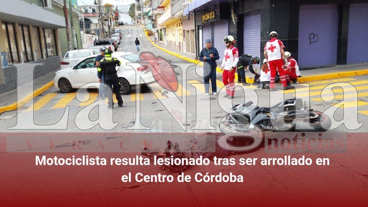 Motociclista resulta lesionado tras ser arrollado en el Centro de Córdoba