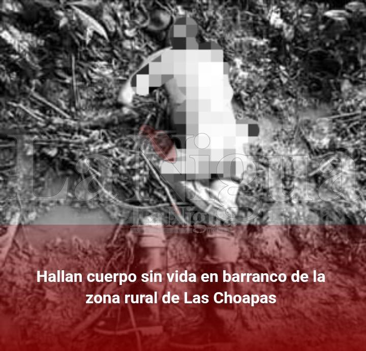 Hallan cuerpo sin vida en barranco de la zona rural de Las Choapas