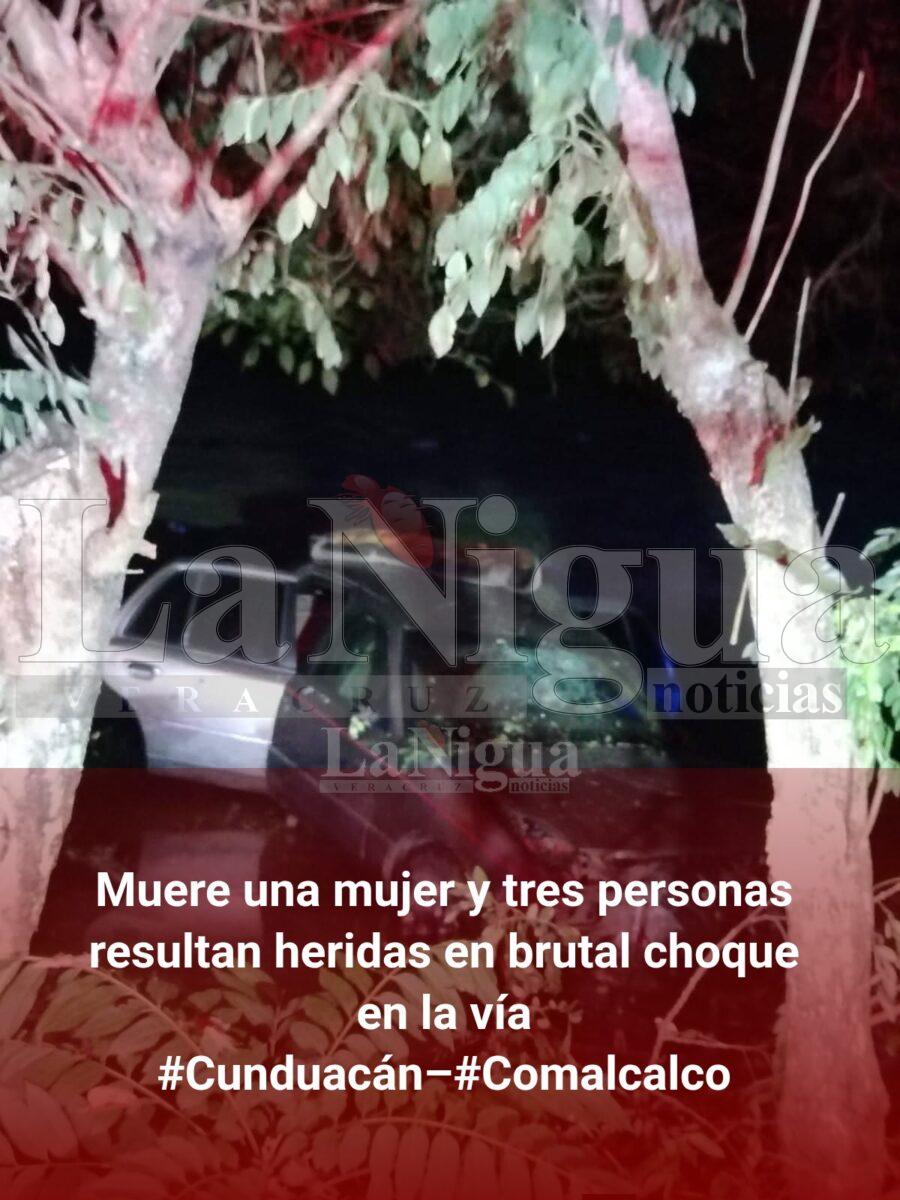 Muere una mujer y tres personas resultan heridas en brutal choque en la vía #Cunduacán–#Comalcalco