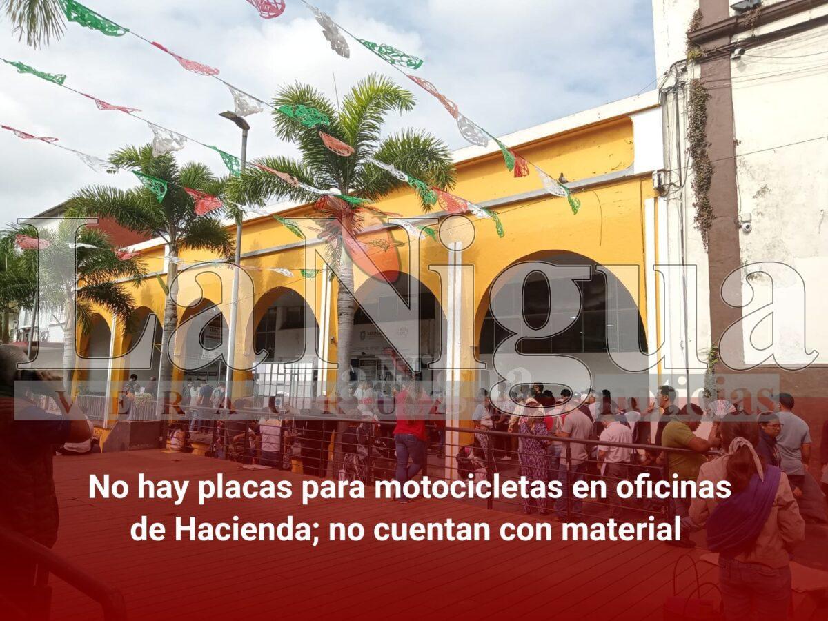 No hay placas para motocicletas en oficinas de Hacienda; no cuentan con material