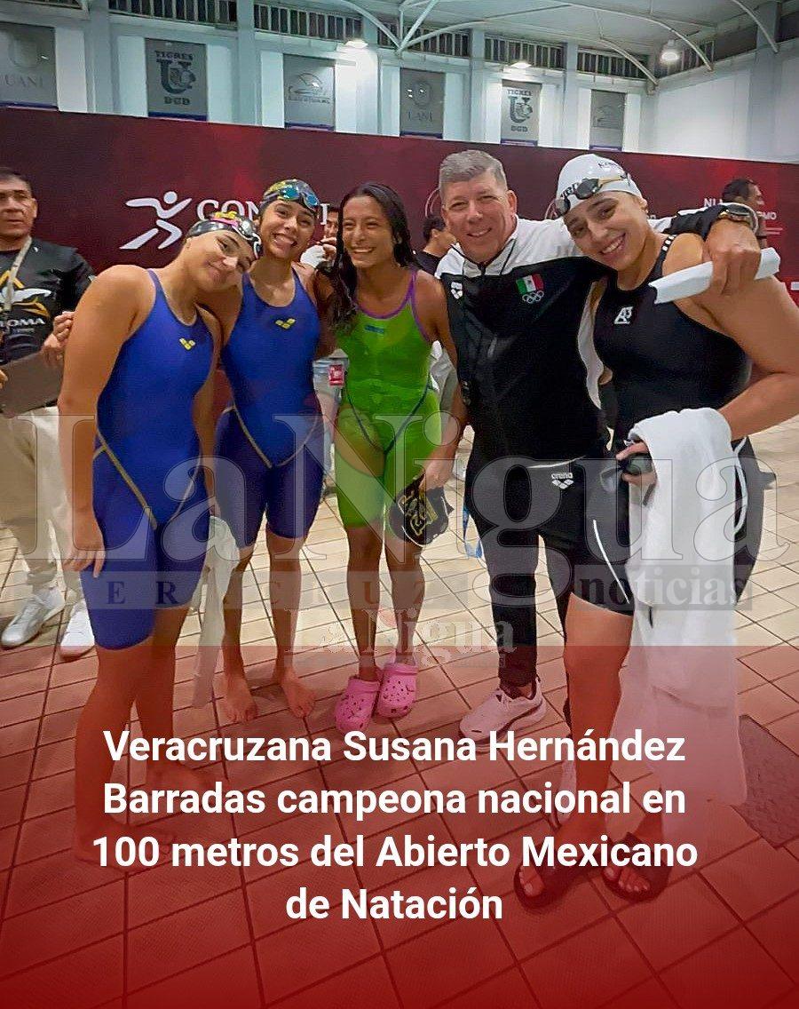 Veracruzana Susana Hernández Barradas campeona nacional en 100 metros del Abierto Mexicano de Natación