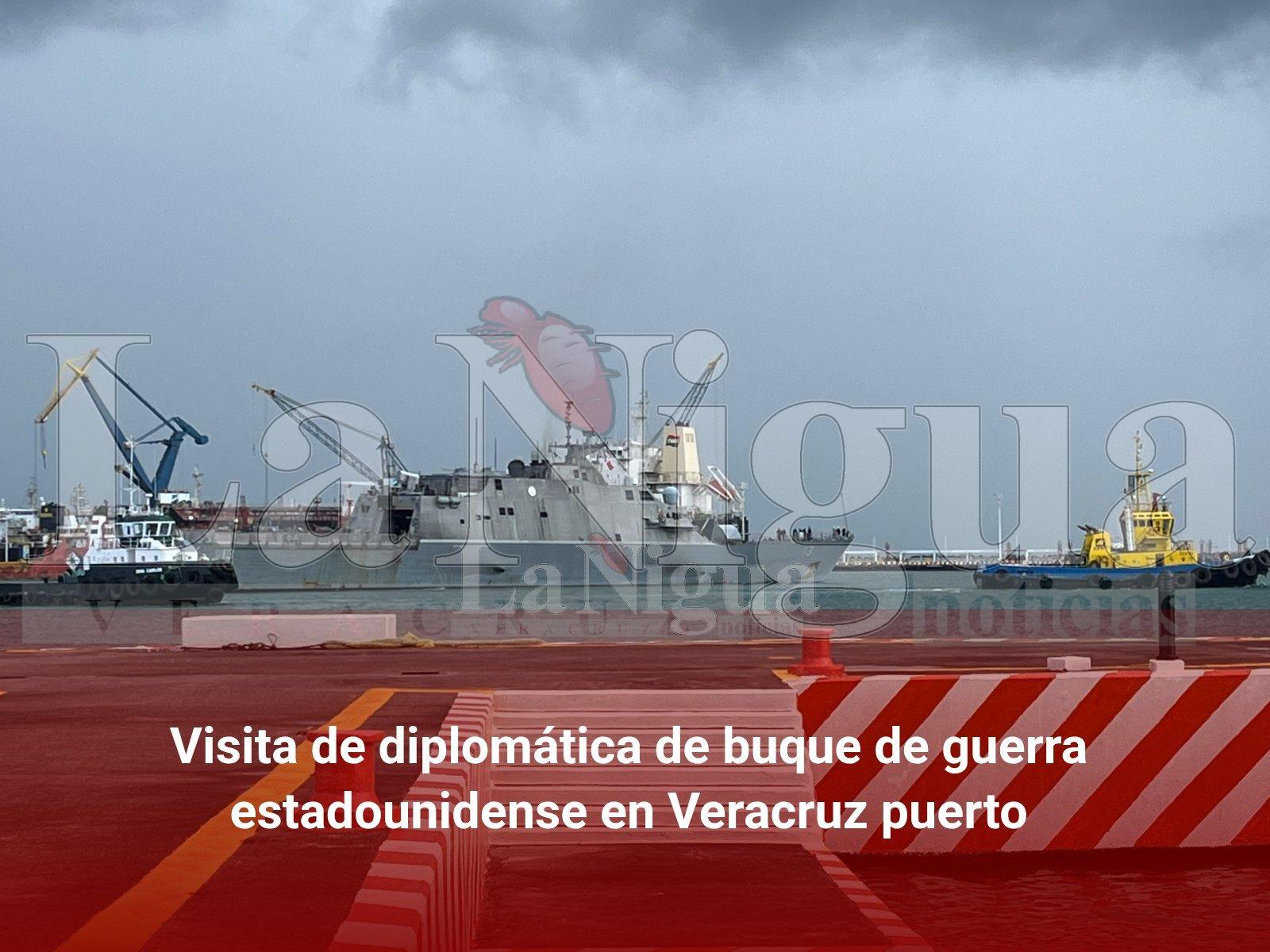 Visita de diplomática de buque de guerra estadounidense en Veracruz puerto