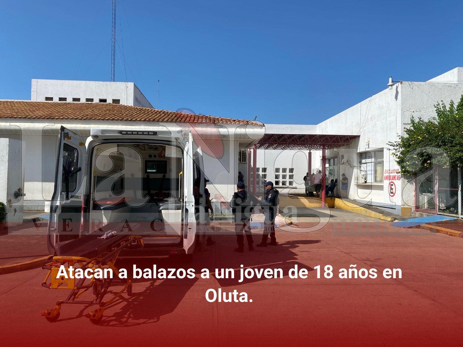 Atacan a balazos a un joven de 18 años en Oluta.